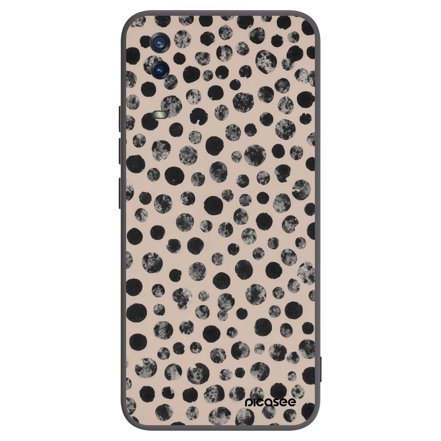 Picasee crna silikonska maskica za Vivo Y11s - Dots