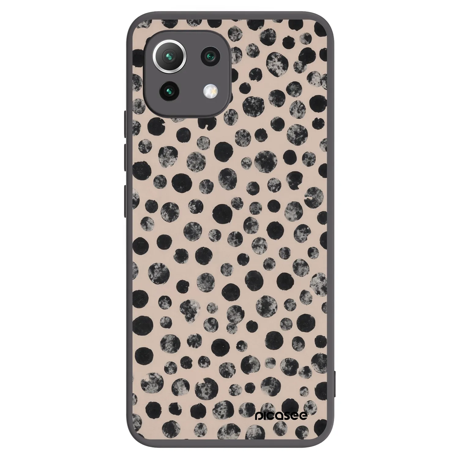 Picasee crna silikonska maskica za Xiaomi 11 Lite 5G NE - Dots