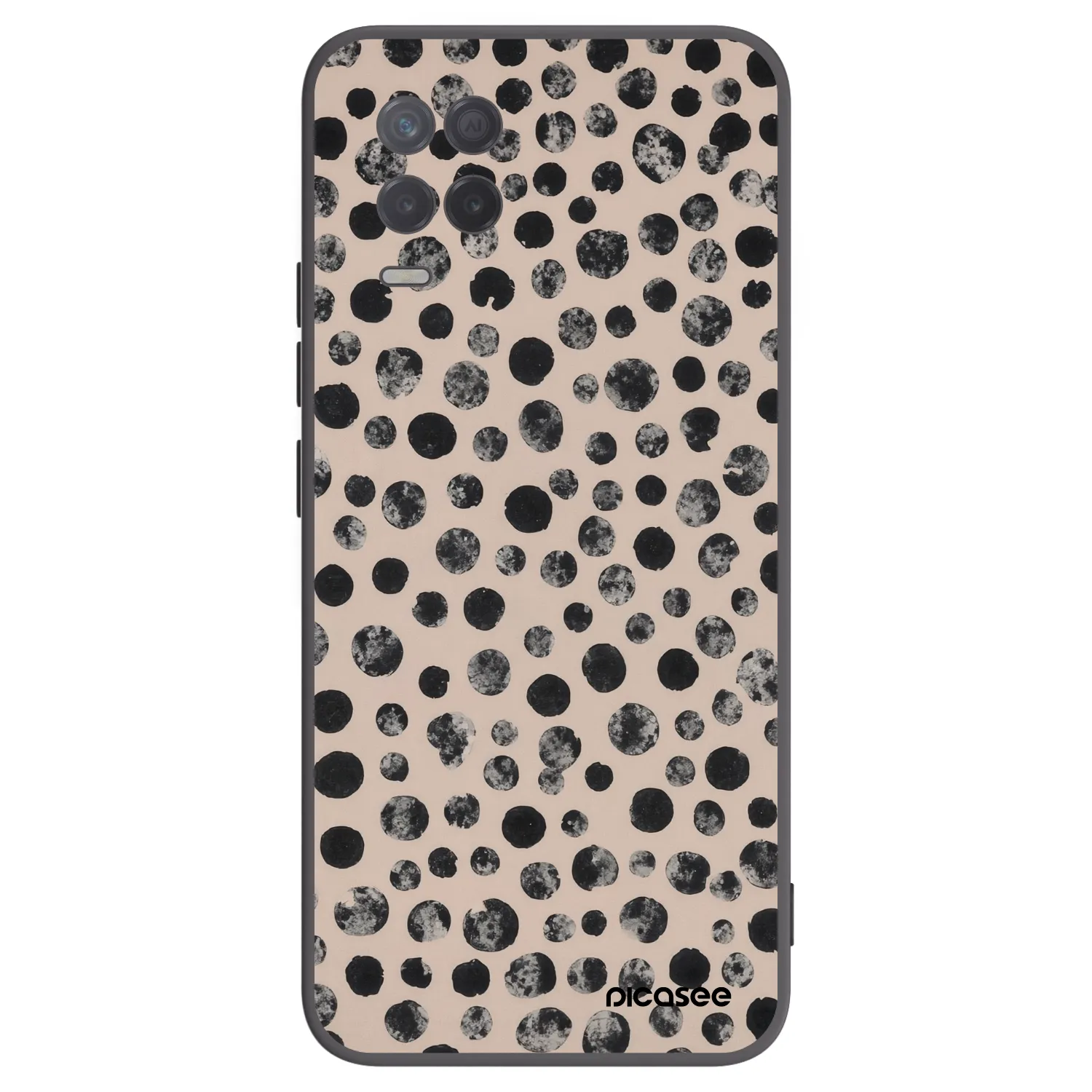 Picasee crna silikonska maskica za Realme 8 5G - Dots