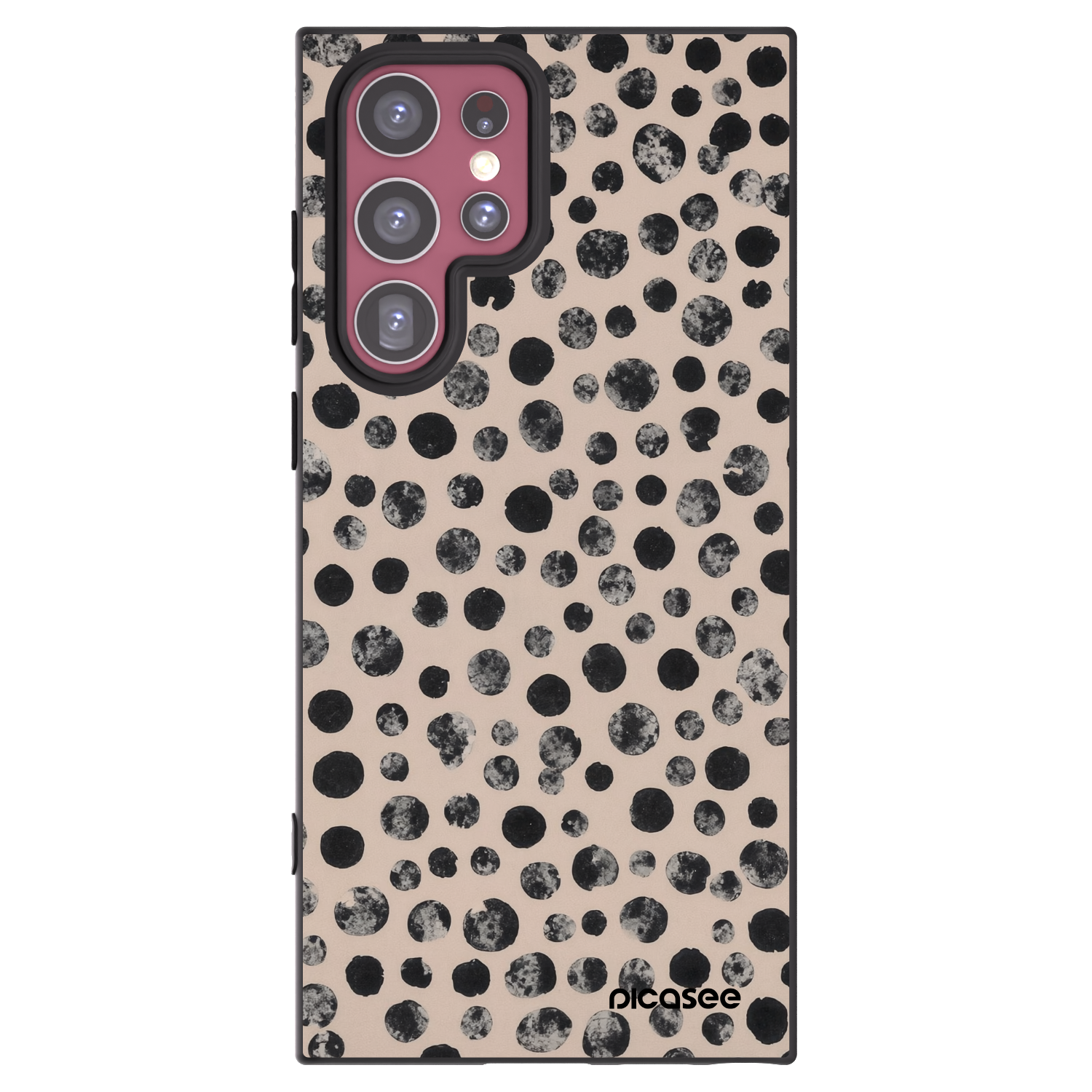 Picasee crna silikonska maskica za Samsung Galaxy S22 Ultra 5G - Dots