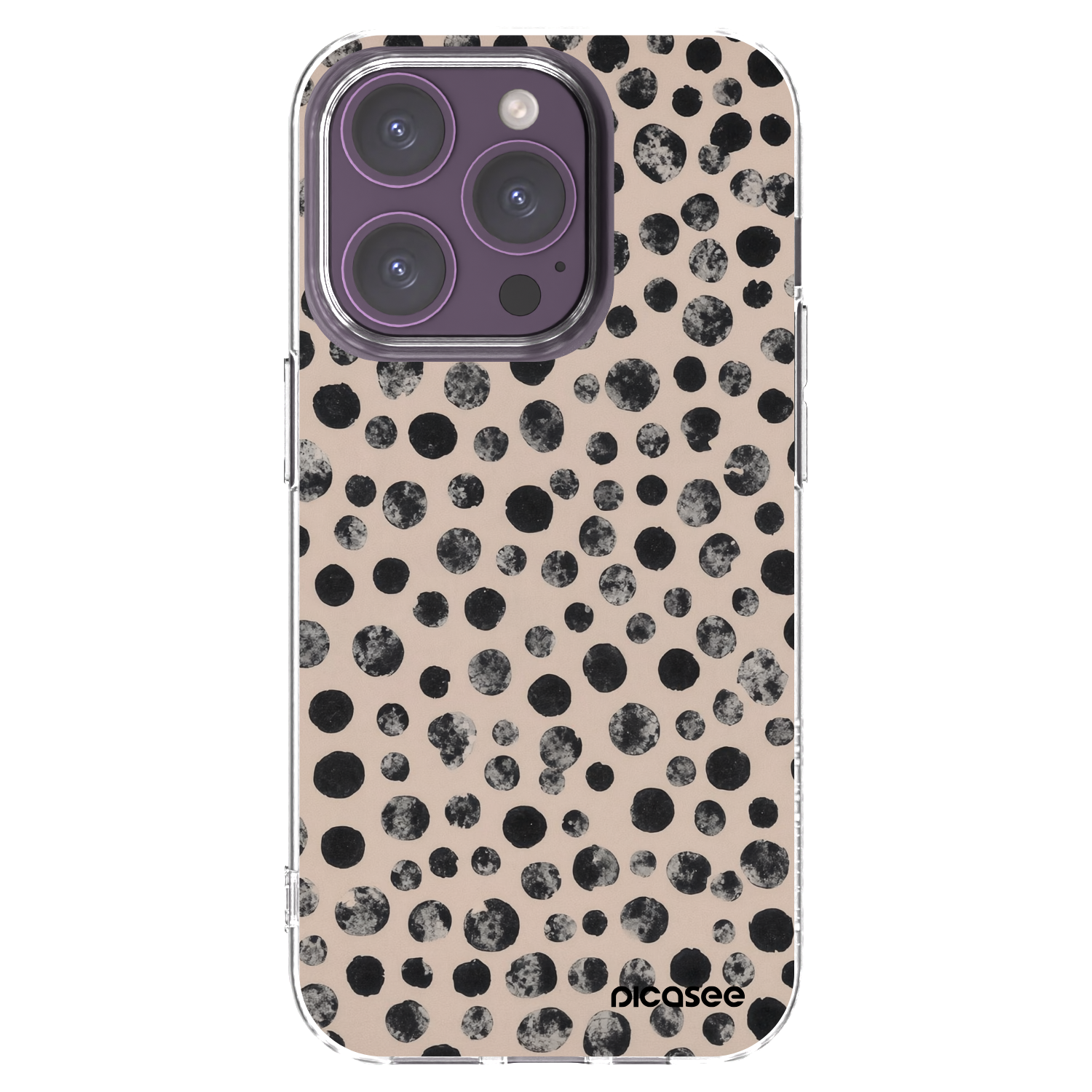 Picasee silikonska prozirna maskica za Apple iPhone 14 Pro - Dots