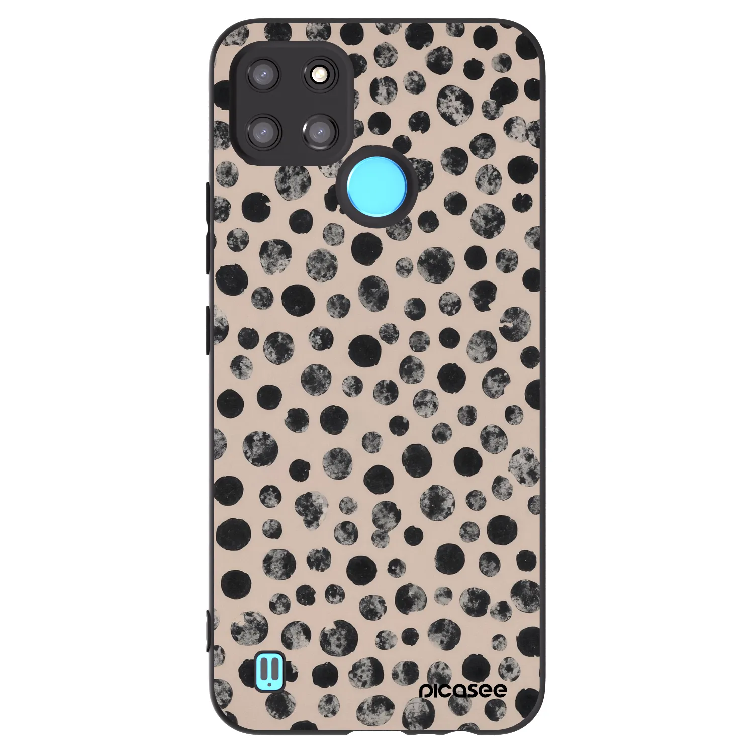 Picasee crna silikonska maskica za Realme C21Y - Dots