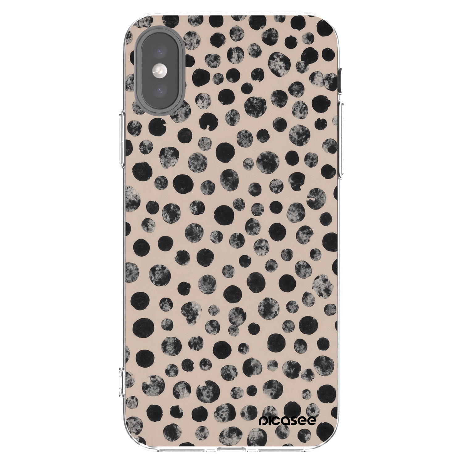 Picasee silikonska prozirna maskica za Apple iPhone X/XS - Dots