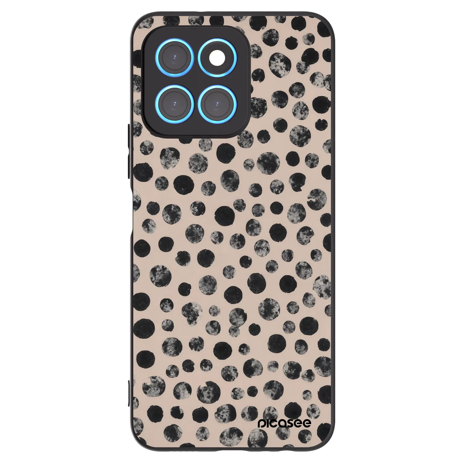 Picasee crna silikonska maskica za Honor X6 - Dots