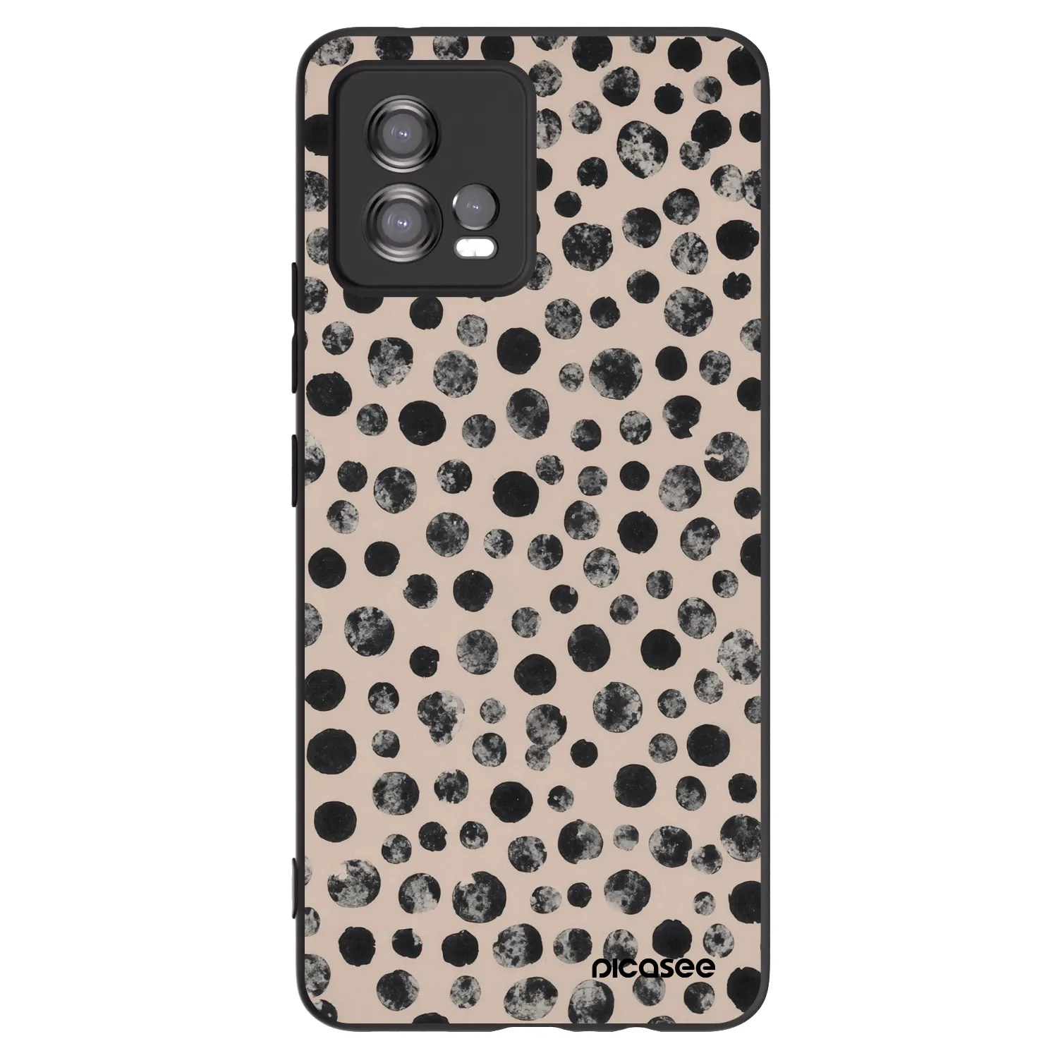 Picasee crna silikonska maskica za Motorola Moto G72 - Dots