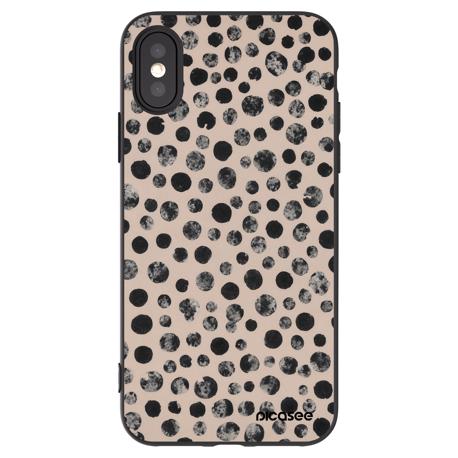Picasee crna silikonska maskica za Apple iPhone X/XS - Dots