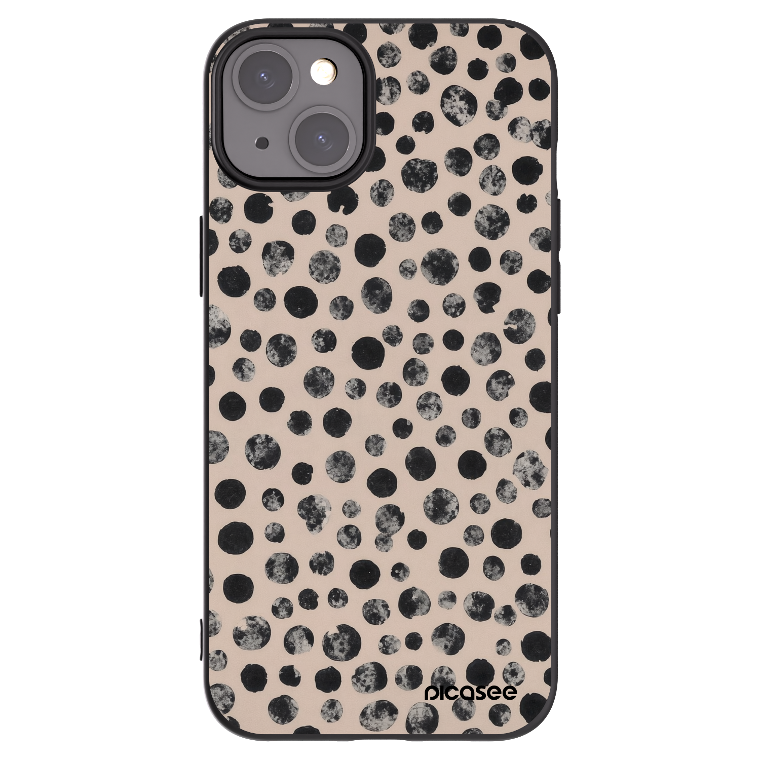 Picasee crna silikonska maskica za Apple iPhone 15 Plus - Dots