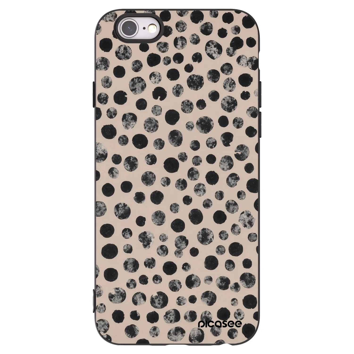 Picasee crna silikonska maskica za Apple iPhone 6/6S - Dots