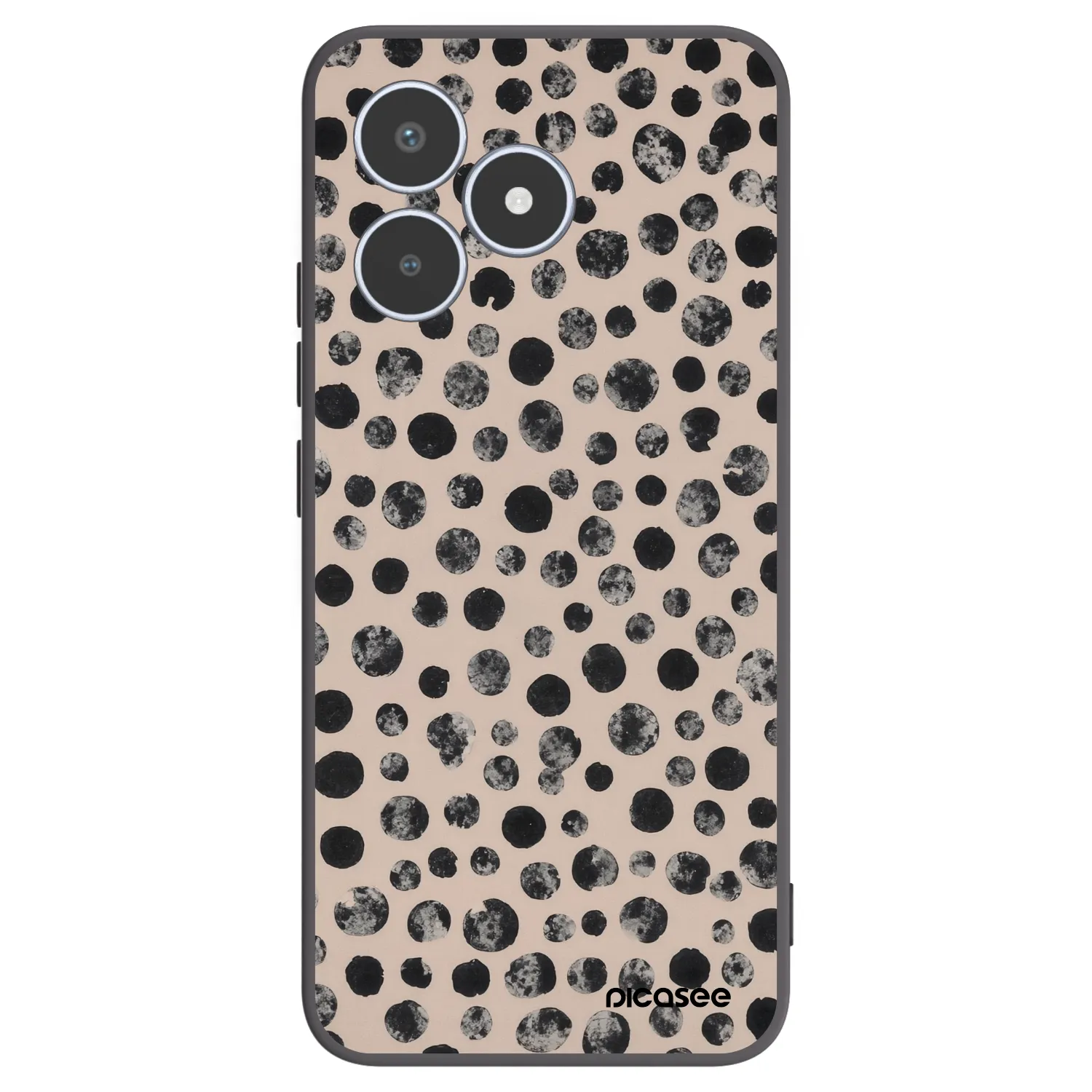 Picasee crna silikonska maskica za Realme C53 - Dots