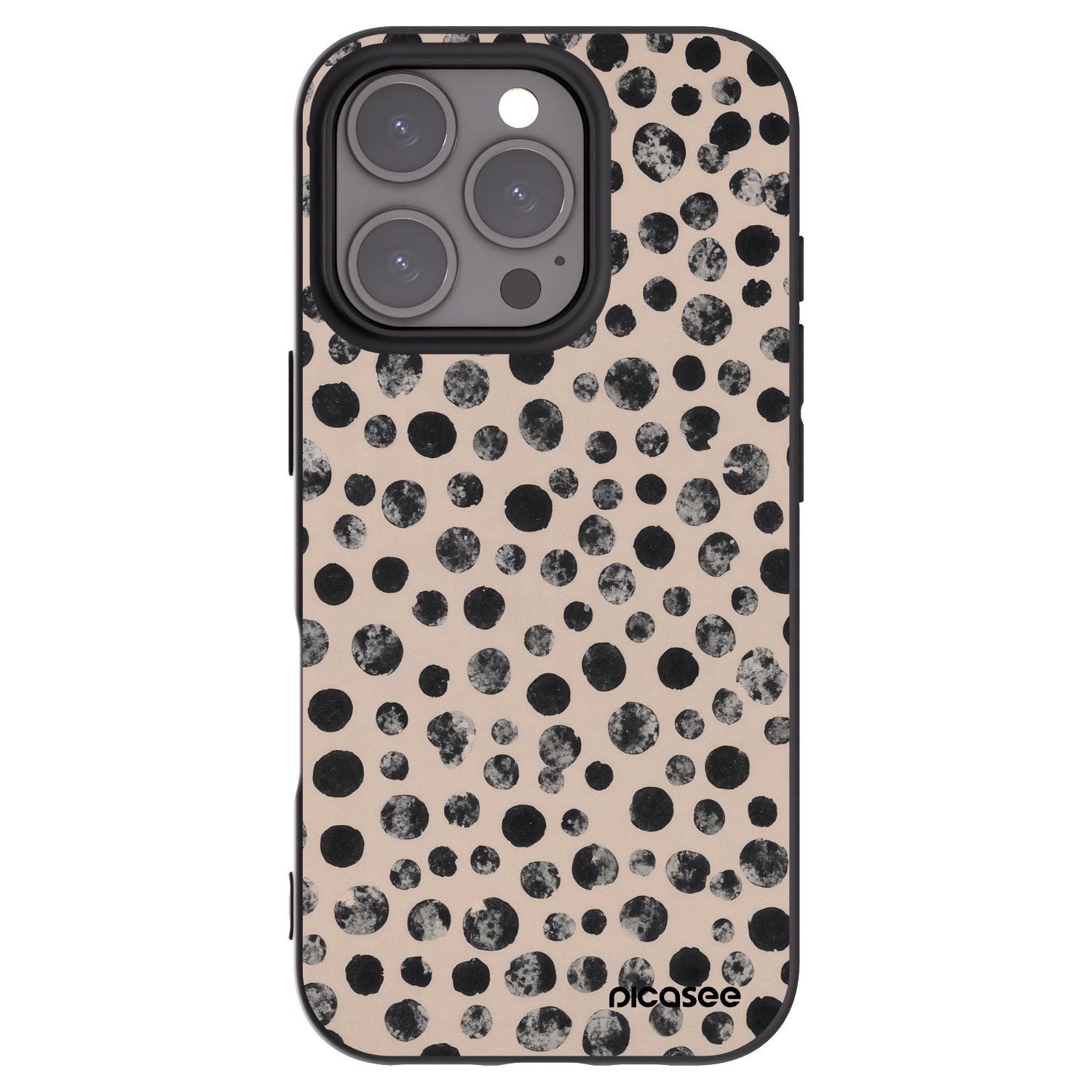 Picasee crna silikonska maskica za Apple iPhone 16 Pro - Dots