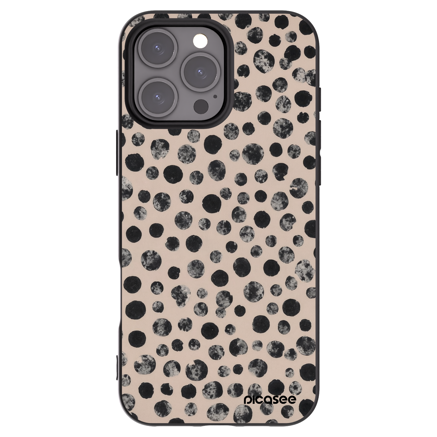 Picasee crna silikonska maskica za Apple iPhone 16 Pro Max - Dots