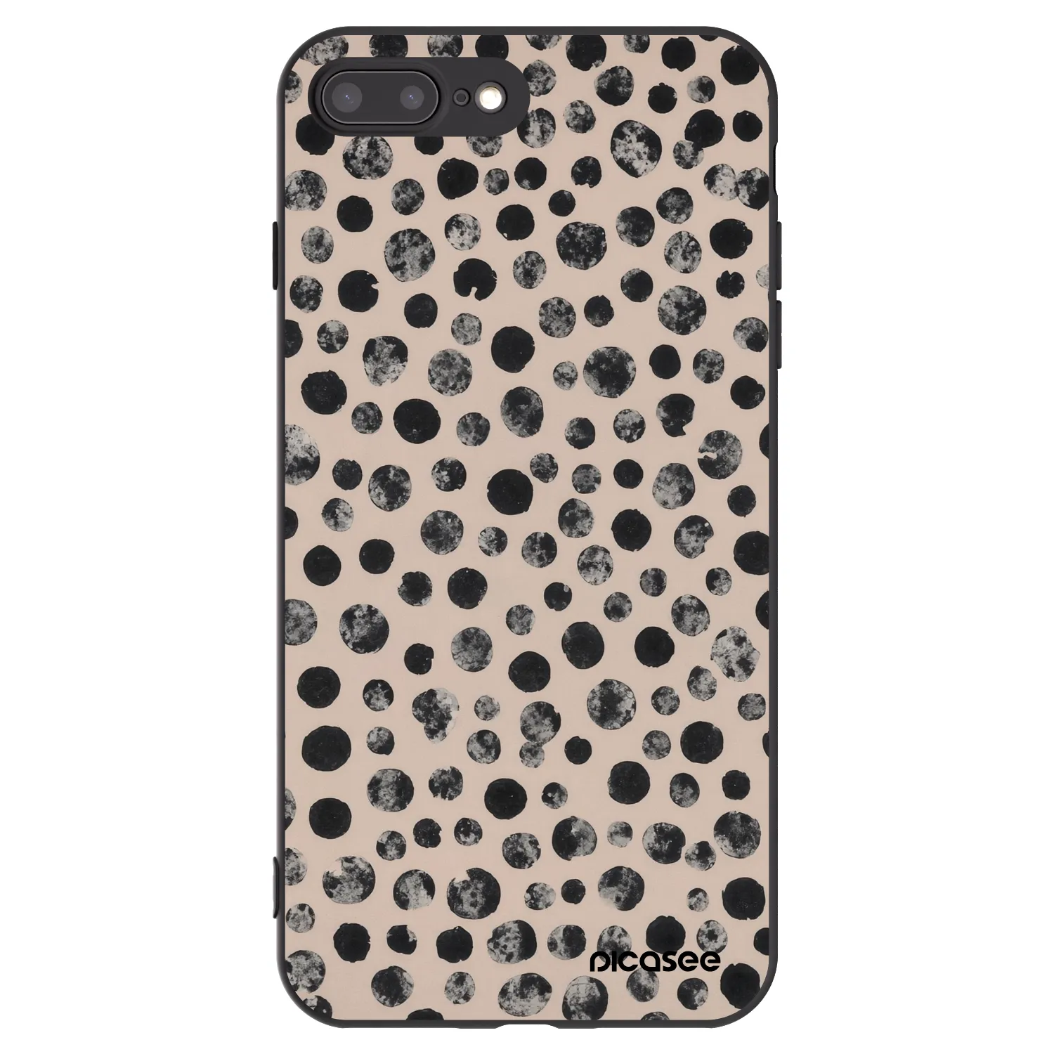 Picasee crna silikonska maskica za Apple iPhone 8 Plus - Dots