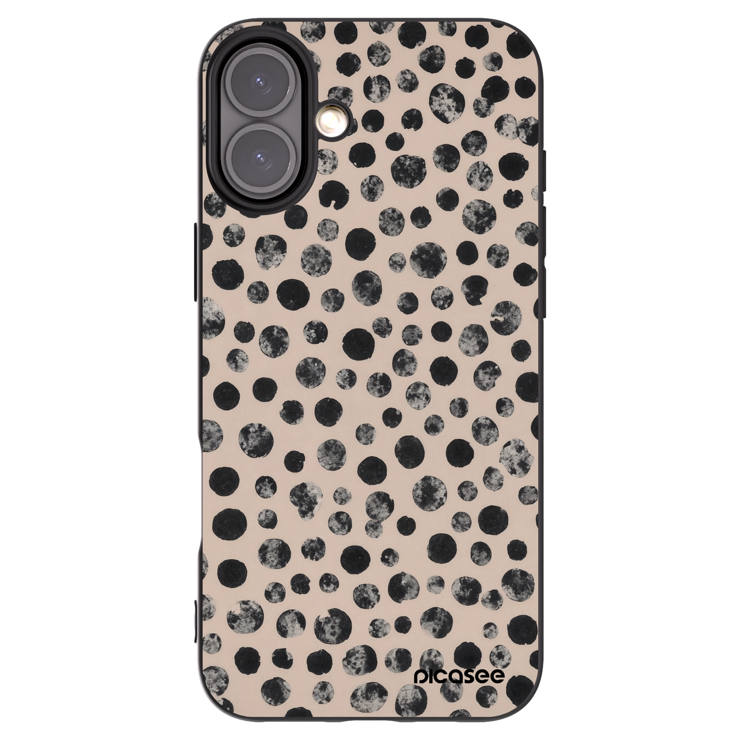 Picasee crna silikonska maskica za Apple iPhone 16 Plus - Dots