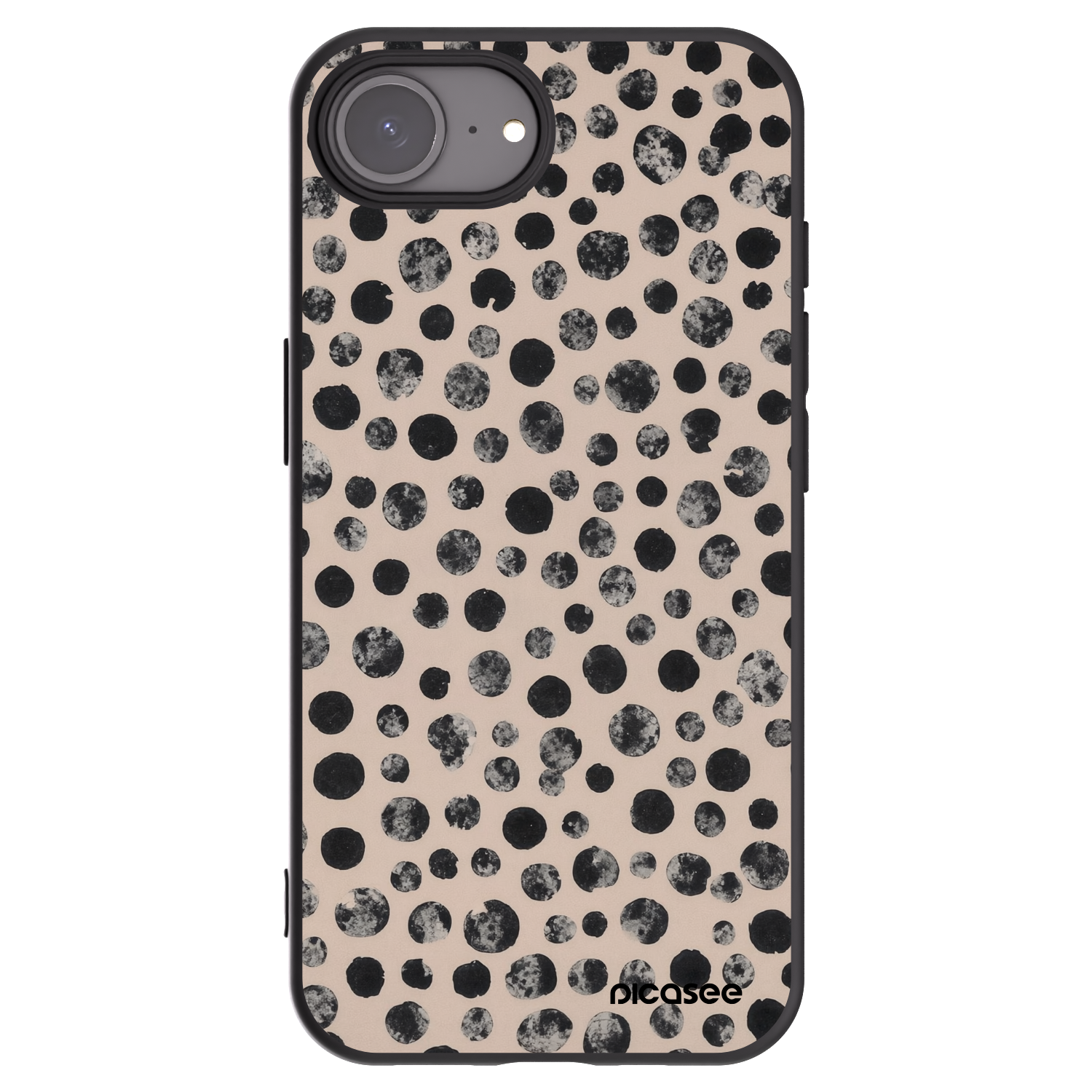 Picasee crna silikonska maskica za Apple iPhone 16e - Dots