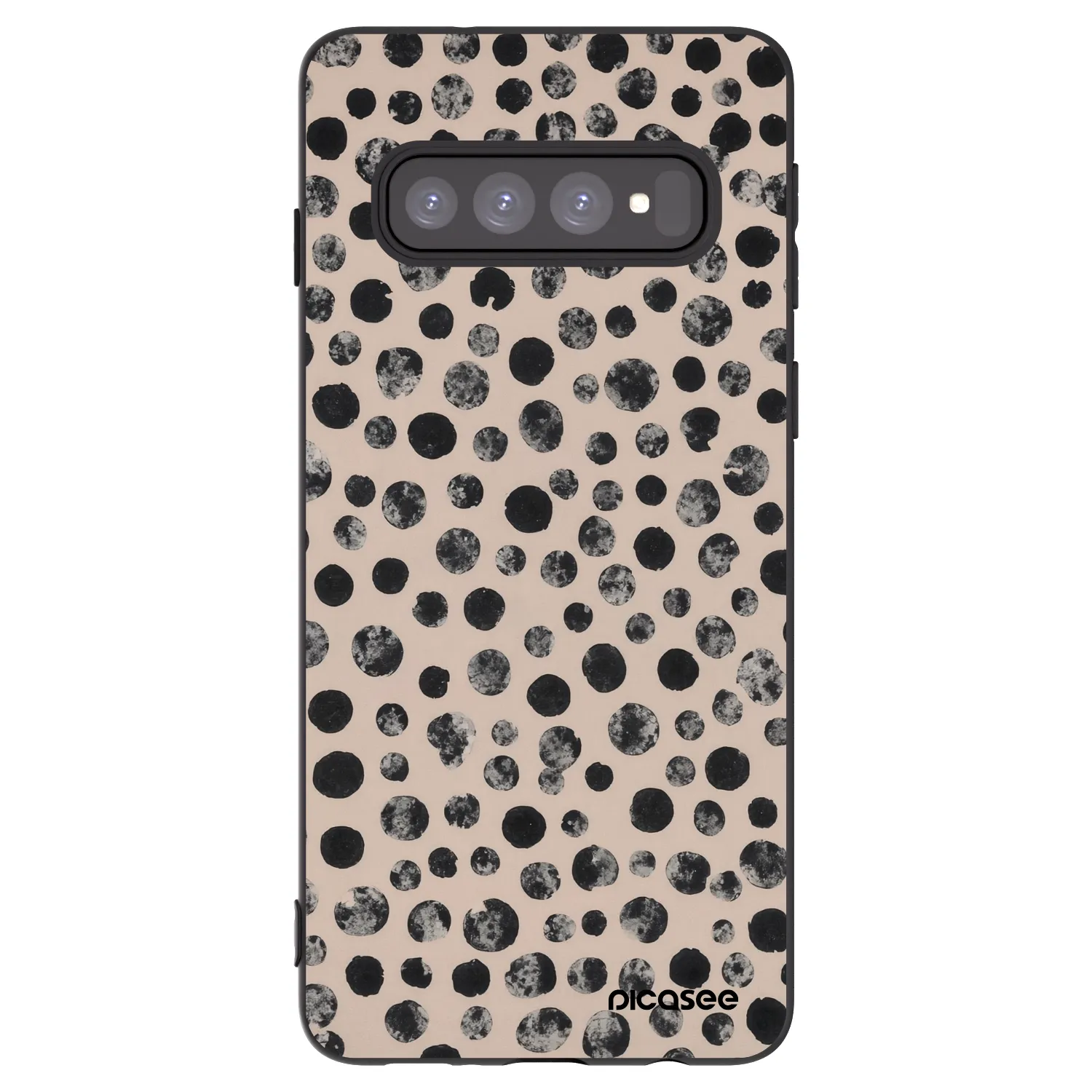 Picasee crna silikonska maskica za Samsung Galaxy S10 G973 - Dots