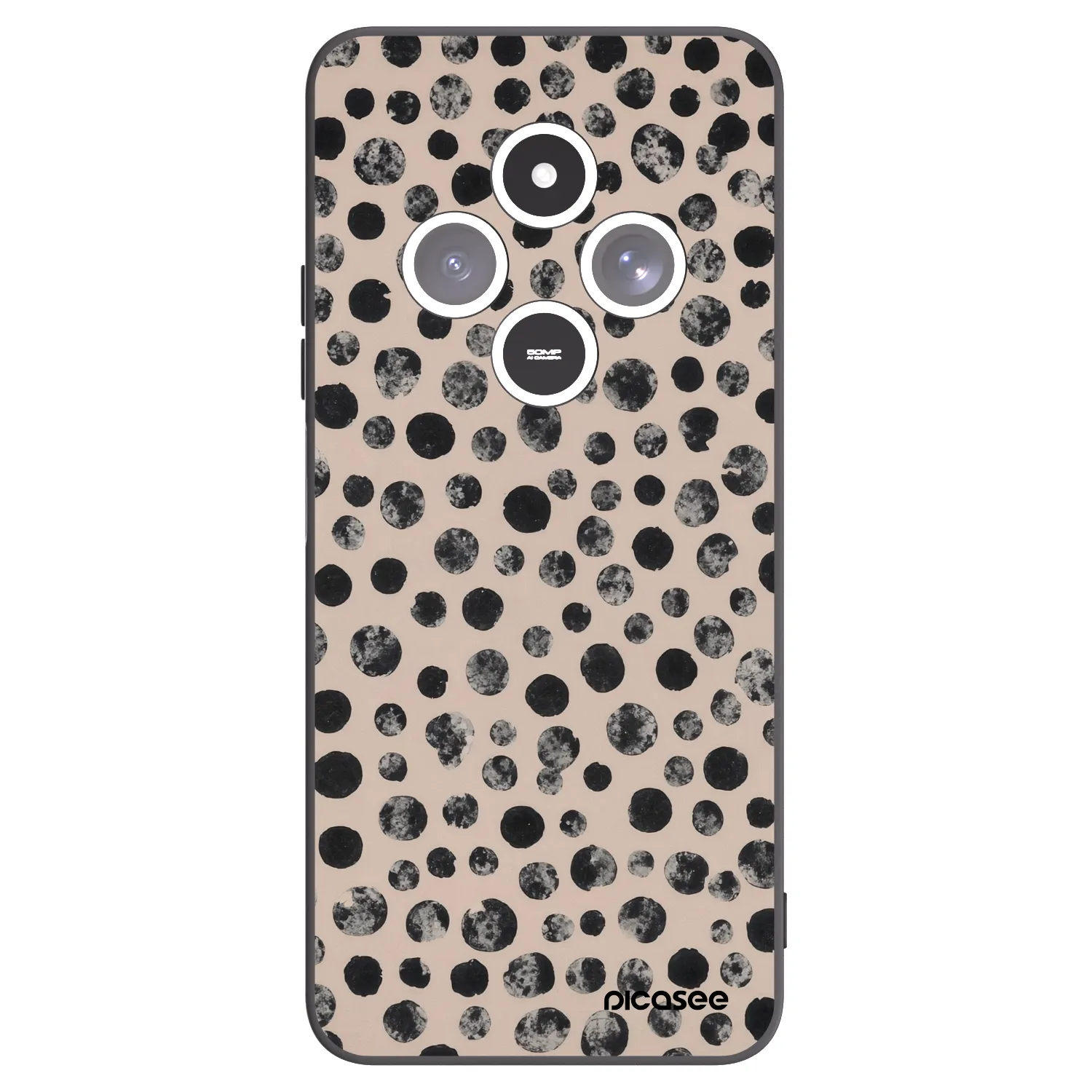 Picasee crna silikonska maskica za Xiaomi Redmi 14C - Dots