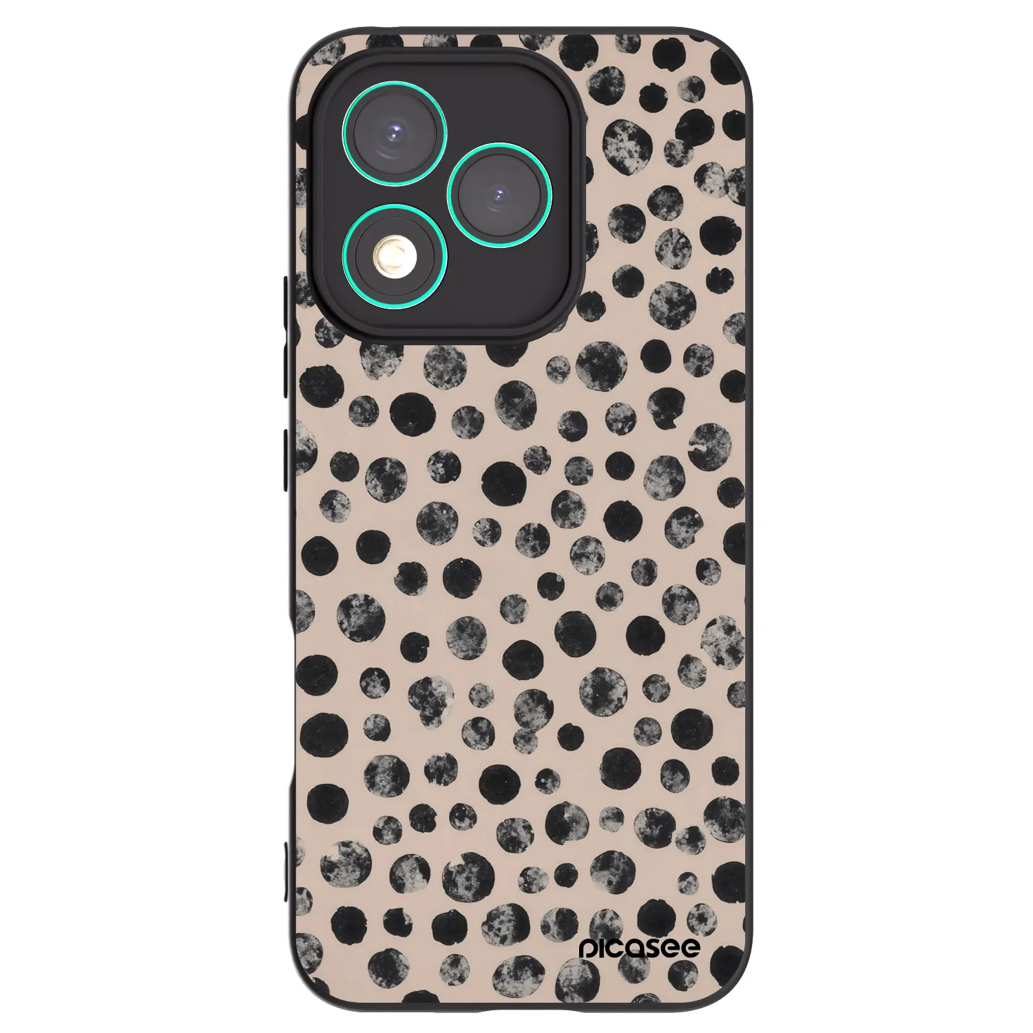Picasee crna silikonska maskica za Honor 400 Lite 5G - Dots