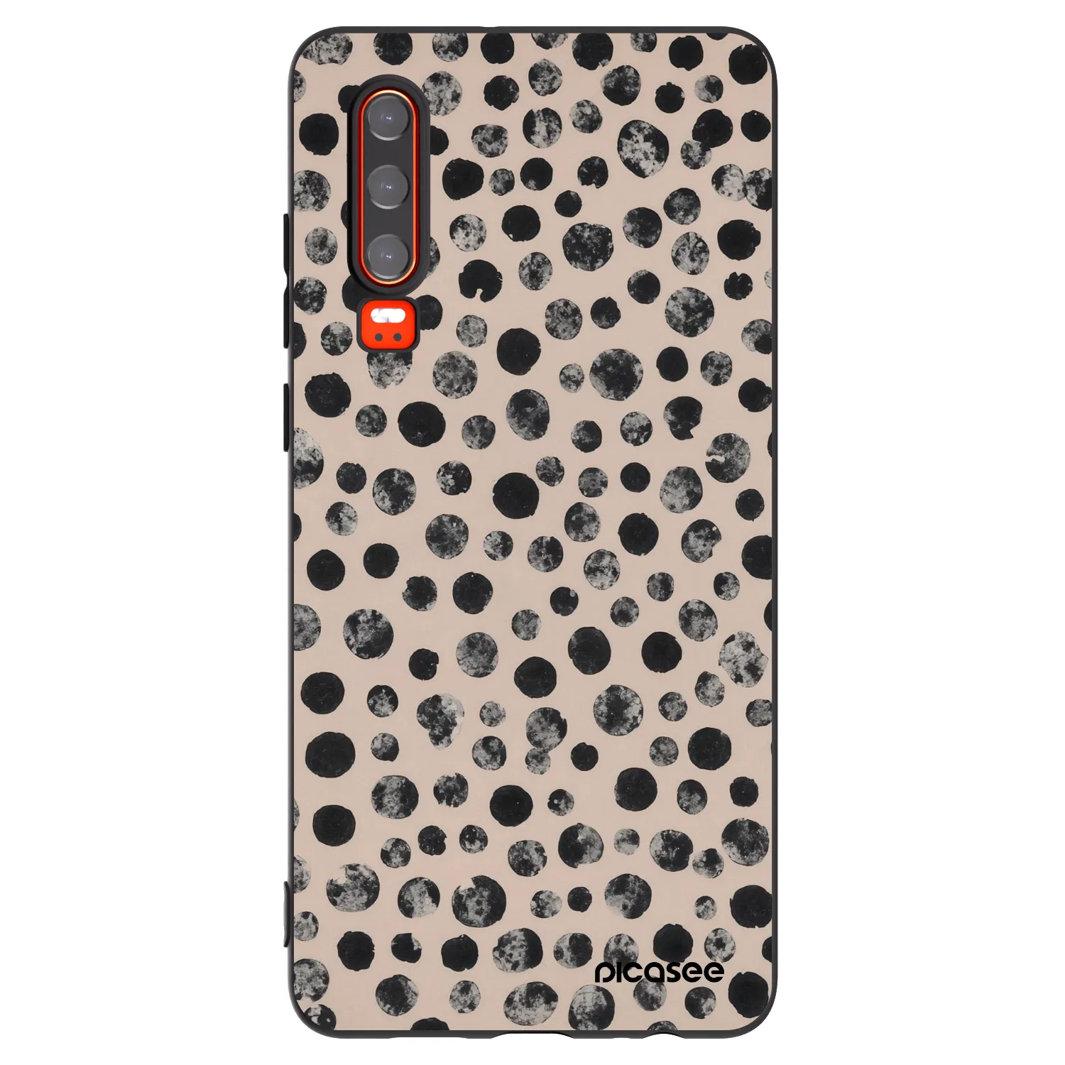 Picasee crna silikonska maskica za Huawei P30 - Dots