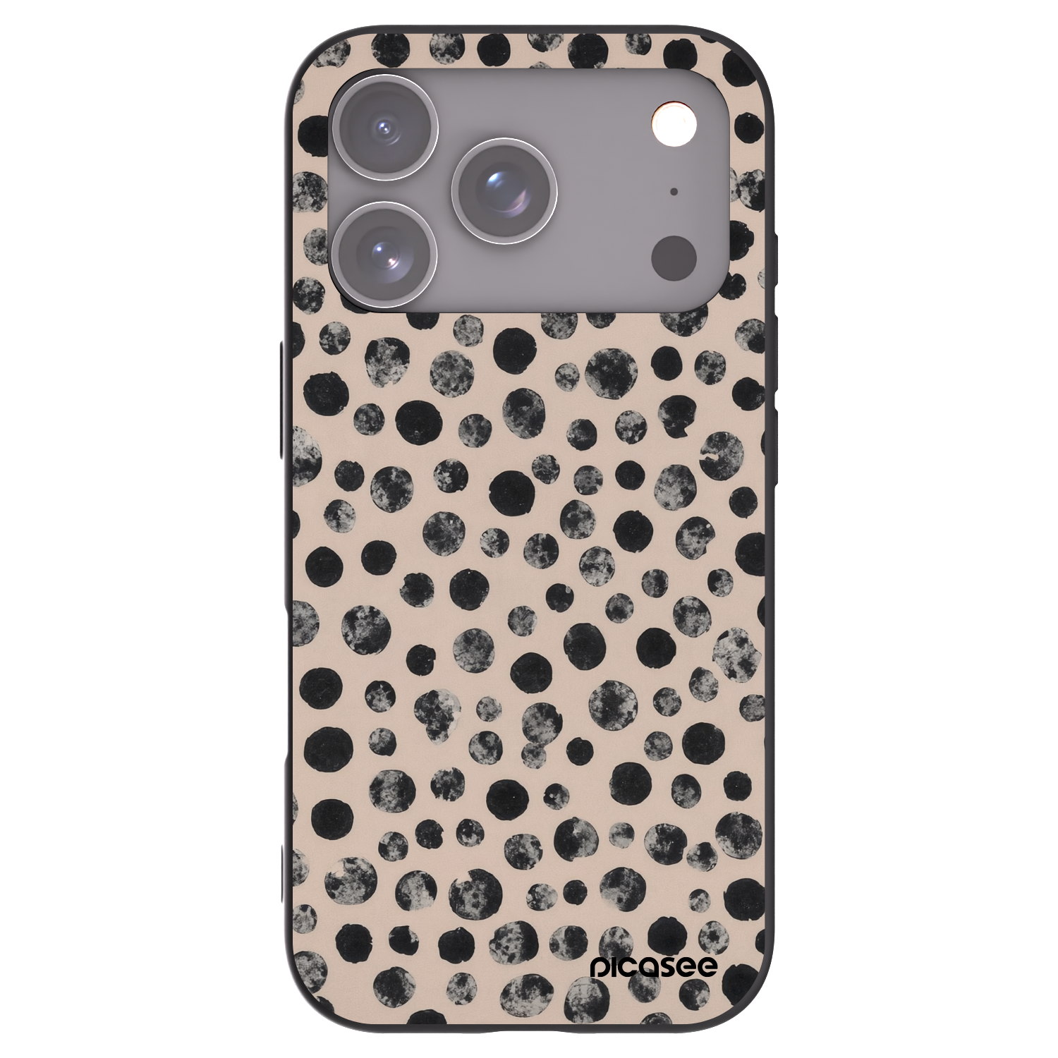Picasee crna silikonska maskica za Apple iPhone 17 Pro - Dots