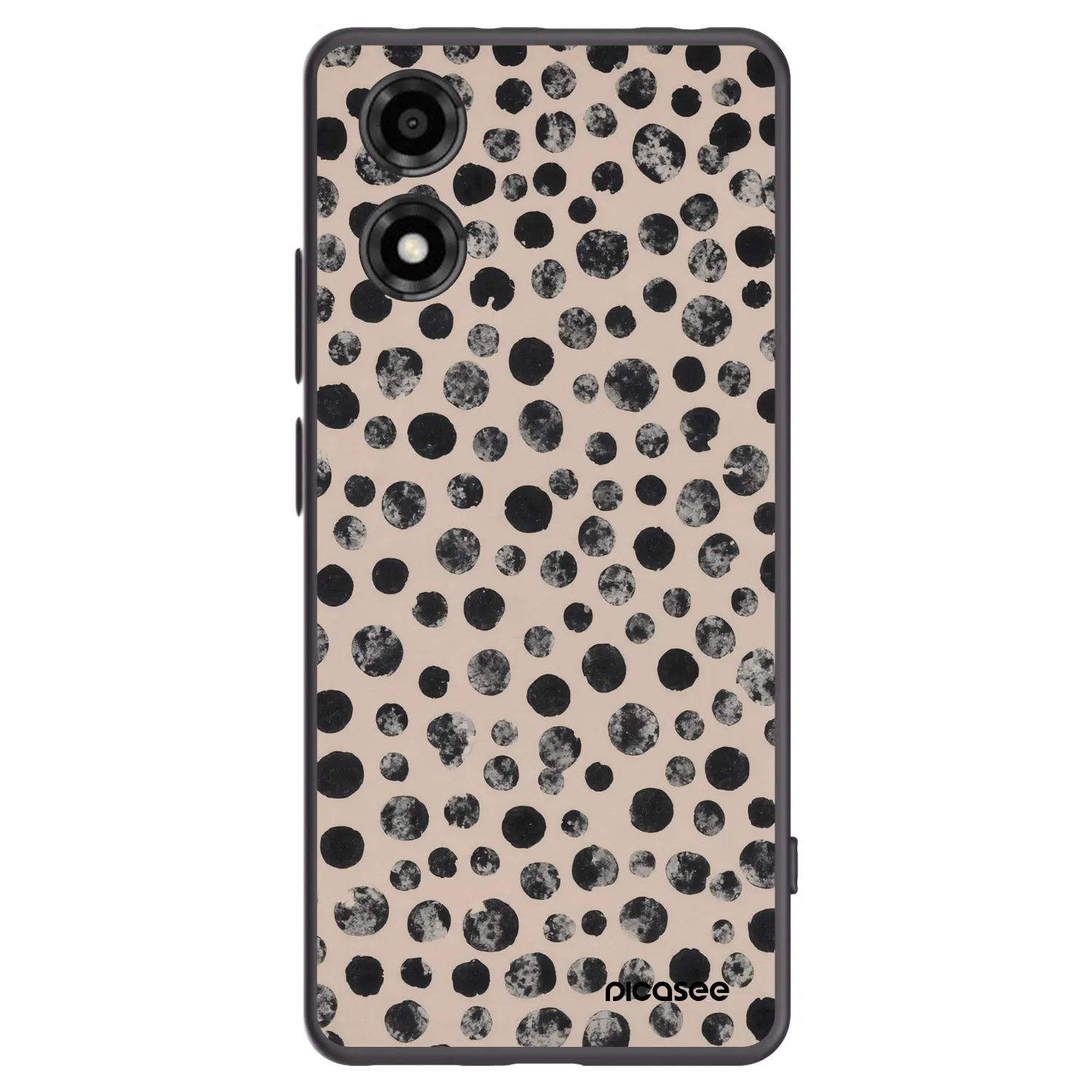 Picasee crna silikonska maskica za Motorola Moto E14 - Dots