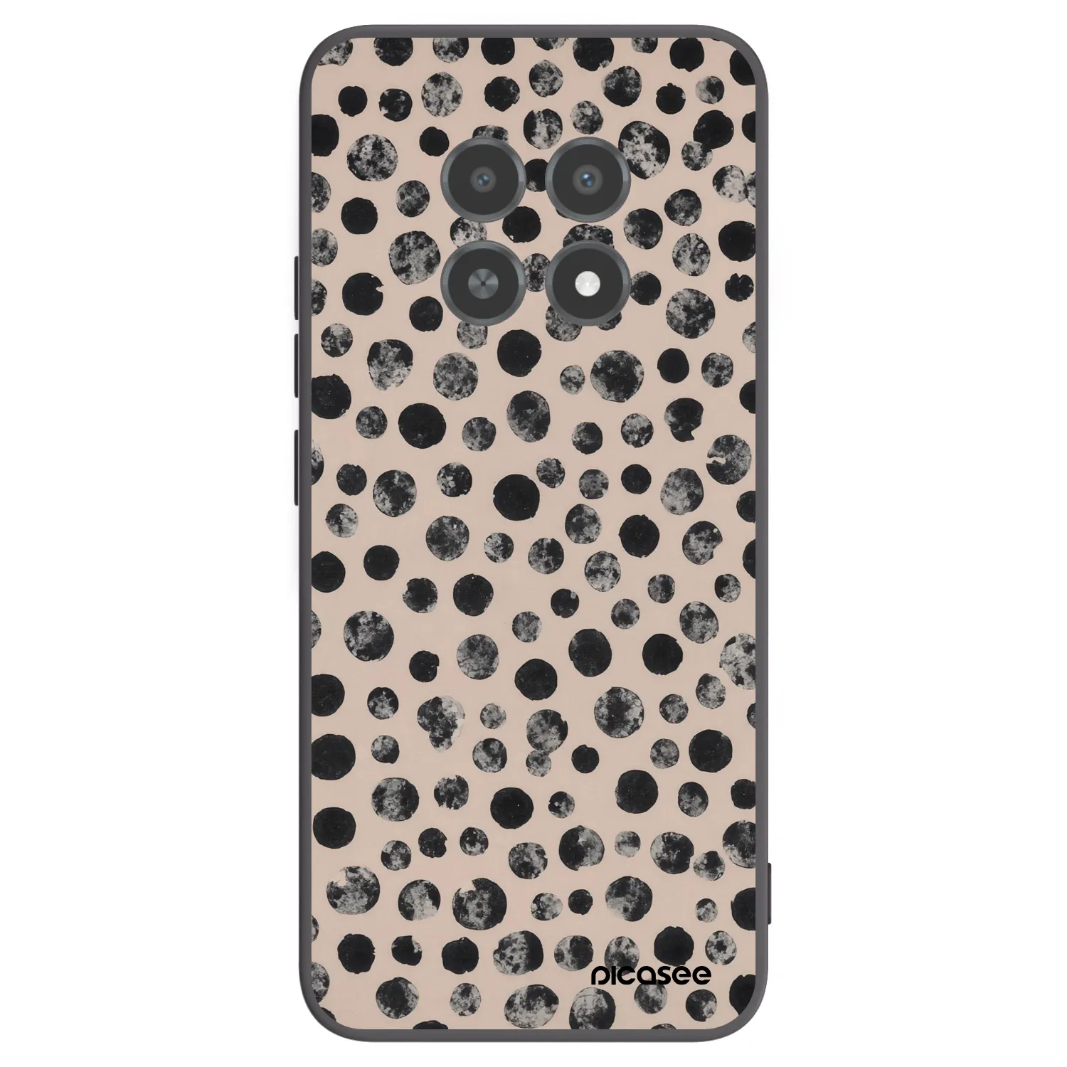 Picasee crna silikonska maskica za Realme 12X - Dots