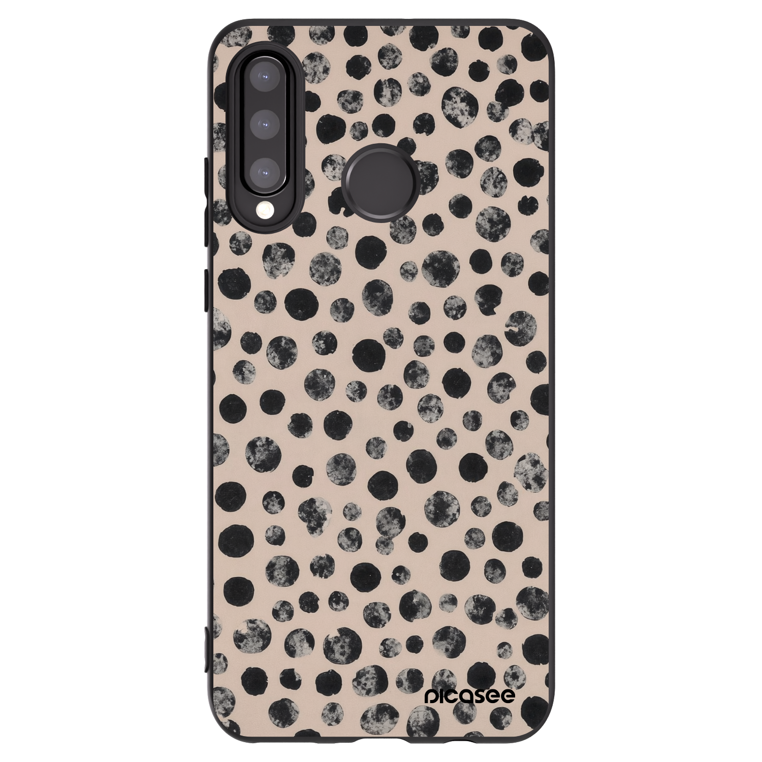 Picasee crna silikonska maskica za Huawei P30 Lite - Dots