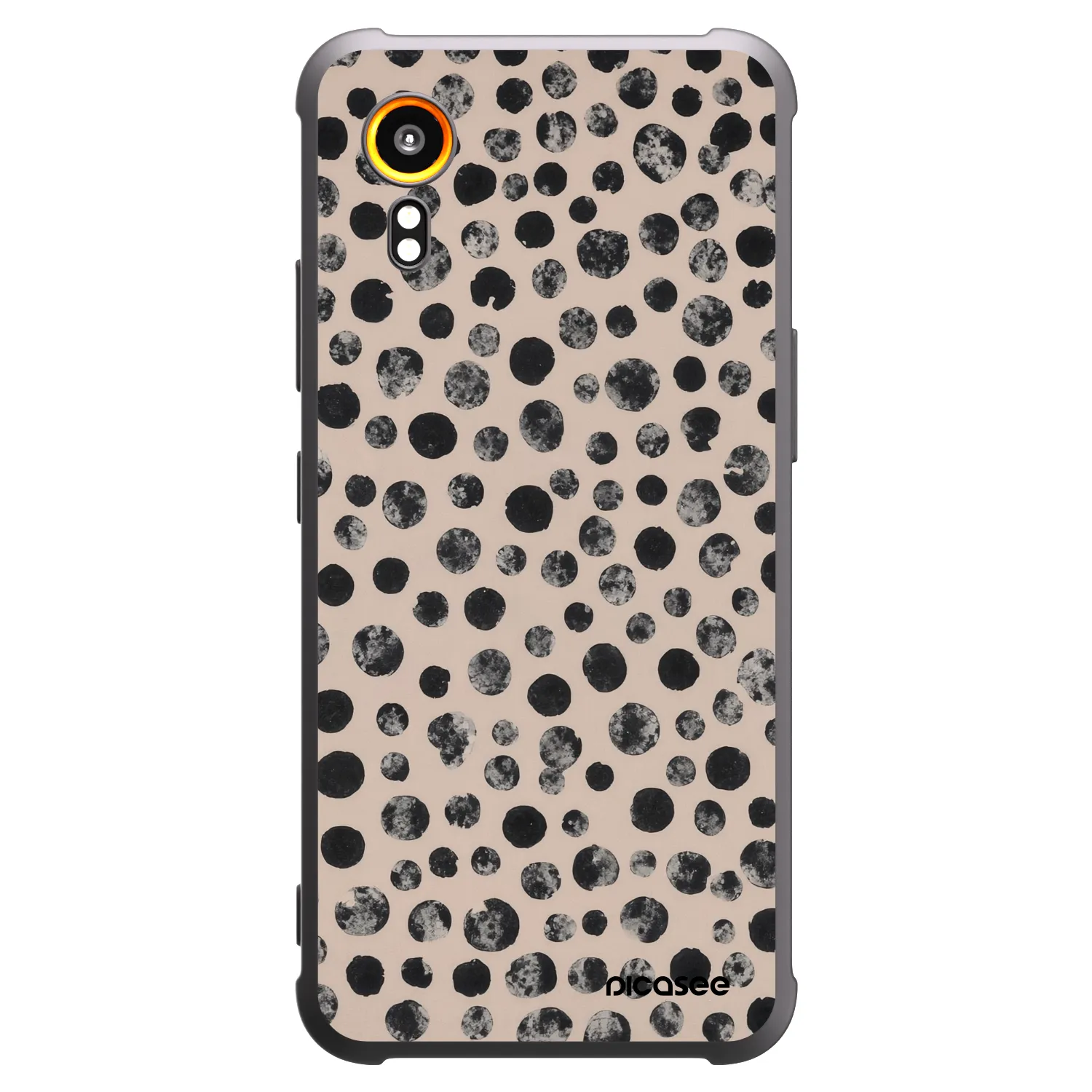 Picasee crna silikonska maskica za Samsung Galaxy Xcover 7 - Dots