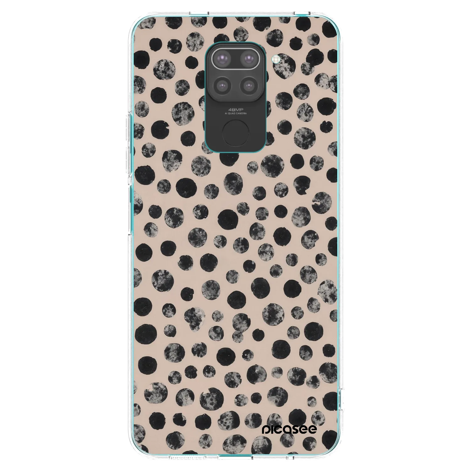 Picasee crna silikonska maskica za Xiaomi Redmi Note 9 - Dots