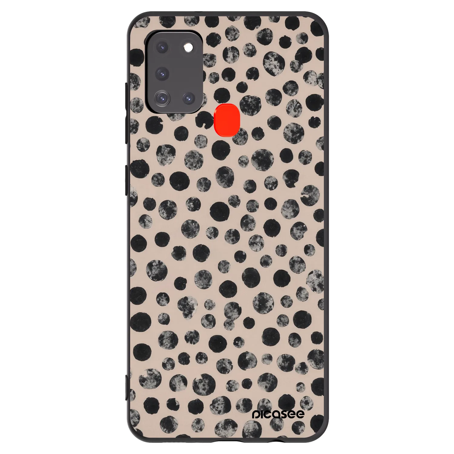 Picasee crna silikonska maskica za Samsung Galaxy A21s - Dots