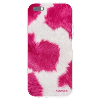 Picasee silikonska prozirna maskica za Apple iPhone 5/5S/SE - Pink Moo