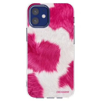 Picasee silikonska prozirna maskica za Apple iPhone 12 mini - Pink Moo