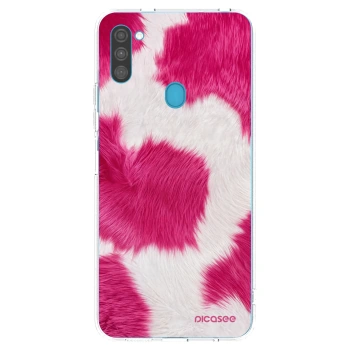 Picasee silikonska prozirna maskica za Samsung Galaxy M11 - Pink Moo