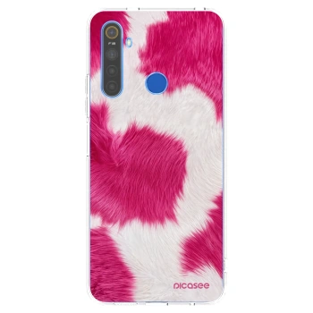 Picasee silikonska prozirna maskica za Realme 5 - Pink Moo