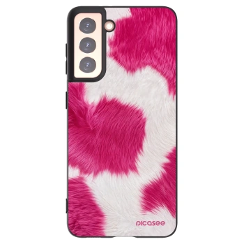 Picasee crna silikonska maskica za Samsung Galaxy S21 5G G991B - Pink Moo