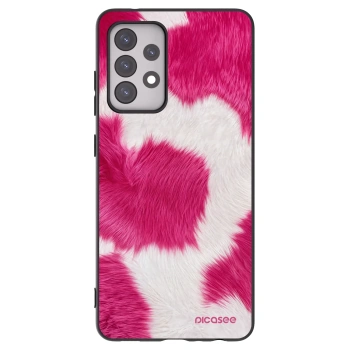 Picasee crna silikonska maskica za Samsung Galaxy A52 5G A525F - Pink Moo
