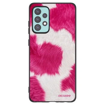 Picasee crna silikonska maskica za Samsung Galaxy A72 A725F - Pink Moo