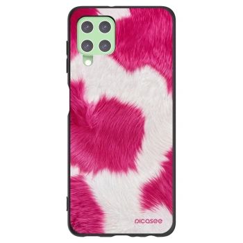 Picasee crna silikonska maskica za Samsung Galaxy A22 A225F 4G - Pink Moo