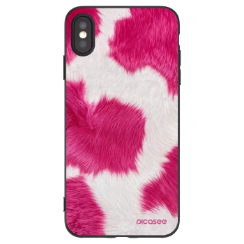 Picasee crna silikonska maskica za Apple iPhone XS Max - Pink Moo