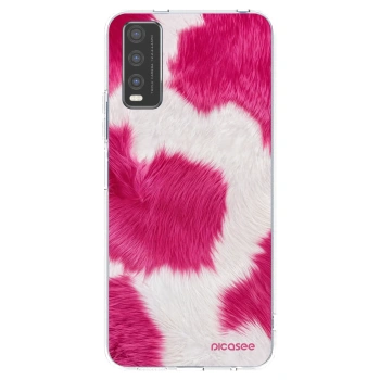 Picasee silikonska prozirna maskica za Vivo Y20s - Pink Moo