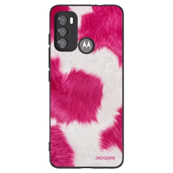 Picasee crna silikonska maskica za Motorola Moto G60 - Pink Moo