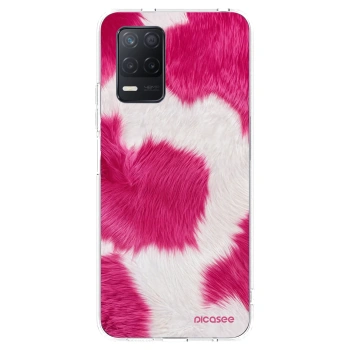 Picasee silikonska prozirna maskica za Realme 8 5G - Pink Moo