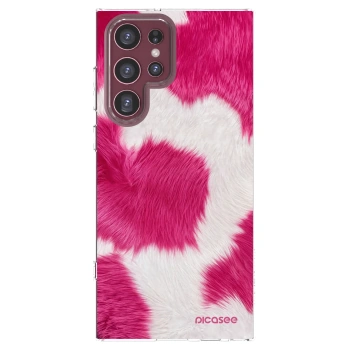 Picasee silikonska prozirna maskica za Samsung Galaxy S22 Ultra 5G - Pink Moo