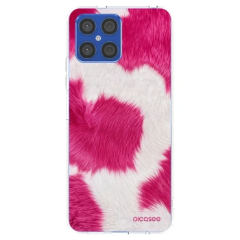 Picasee silikonska prozirna maskica za Honor X8 4G - Pink Moo