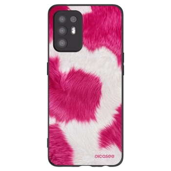 Picasee crna silikonska maskica za OPPO A94 5G - Pink Moo