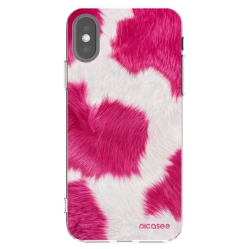 Picasee silikonska prozirna maskica za Apple iPhone X/XS - Pink Moo