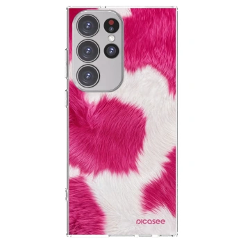 Picasee silikonska prozirna maskica za Samsung Galaxy S23 Ultra 5G - Pink Moo