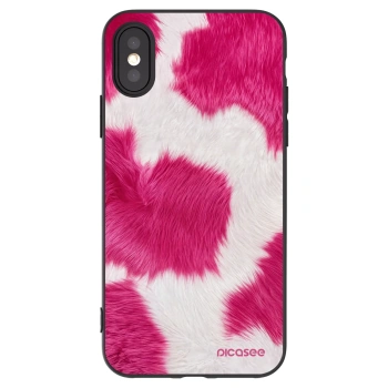Picasee crna silikonska maskica za Apple iPhone X/XS - Pink Moo