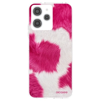 Picasee silikonska prozirna maskica za Xiaomi Redmi 12 4G - Pink Moo