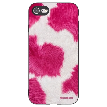 Picasee crna silikonska maskica za Apple iPhone 8 - Pink Moo