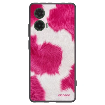 Picasee crna silikonska maskica za Motorola Moto G35 5G - Pink Moo
